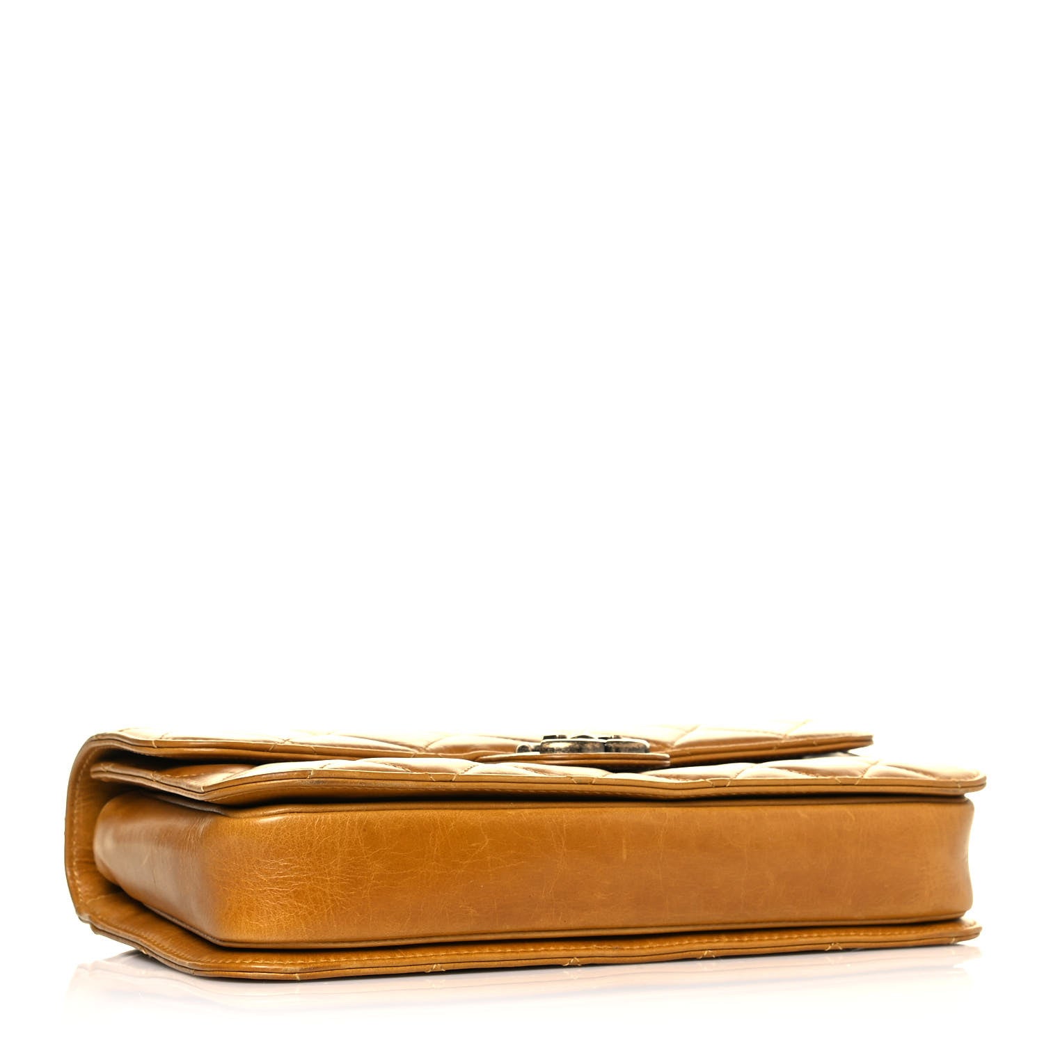 Chanel Glazed Calfskin Quilted Medium Perfect Edge Flap Yellow 4 of 32