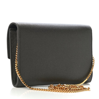 Saint Laurent Grain De Poudre Uptown Chain Wallet Pebble 4 of 10