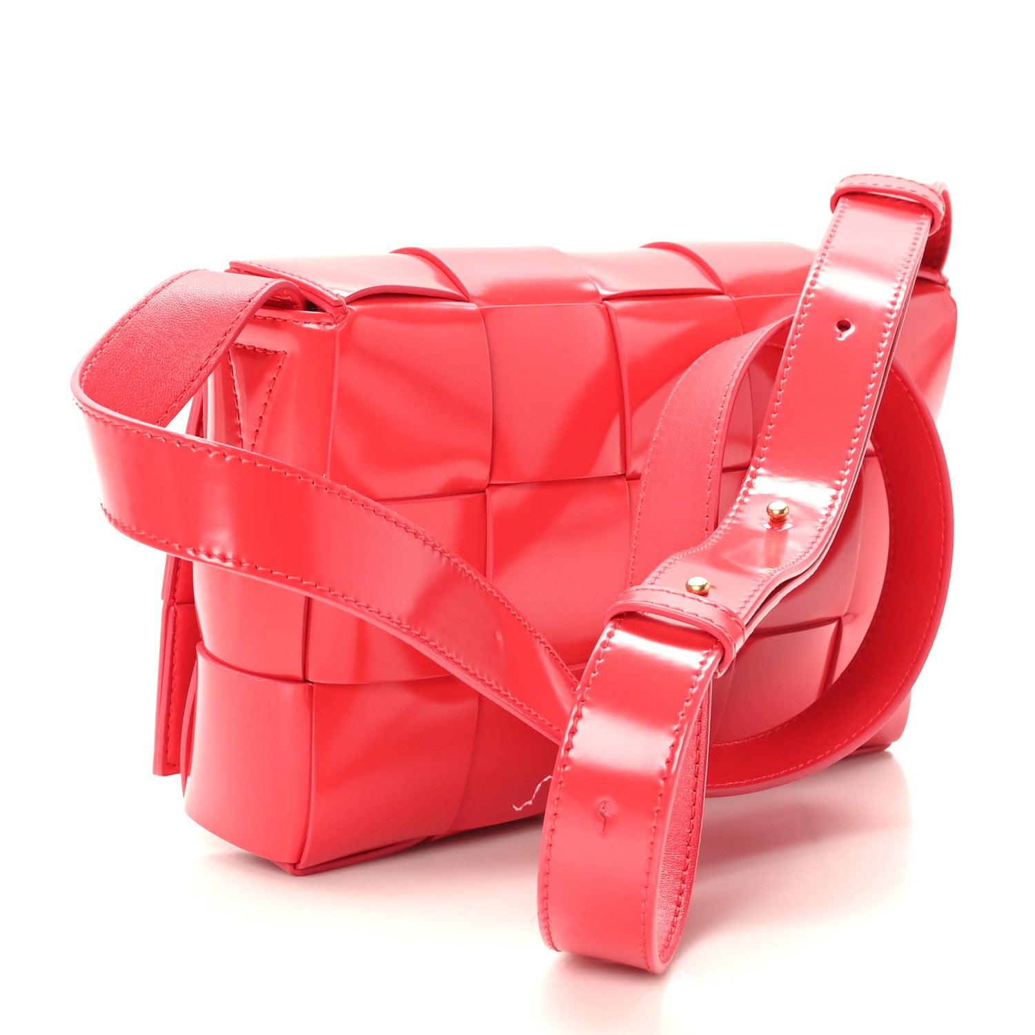 Bottega Veneta Patent Maxi Intrecciato Cassette Crossbody Bag Firework 3 of 8