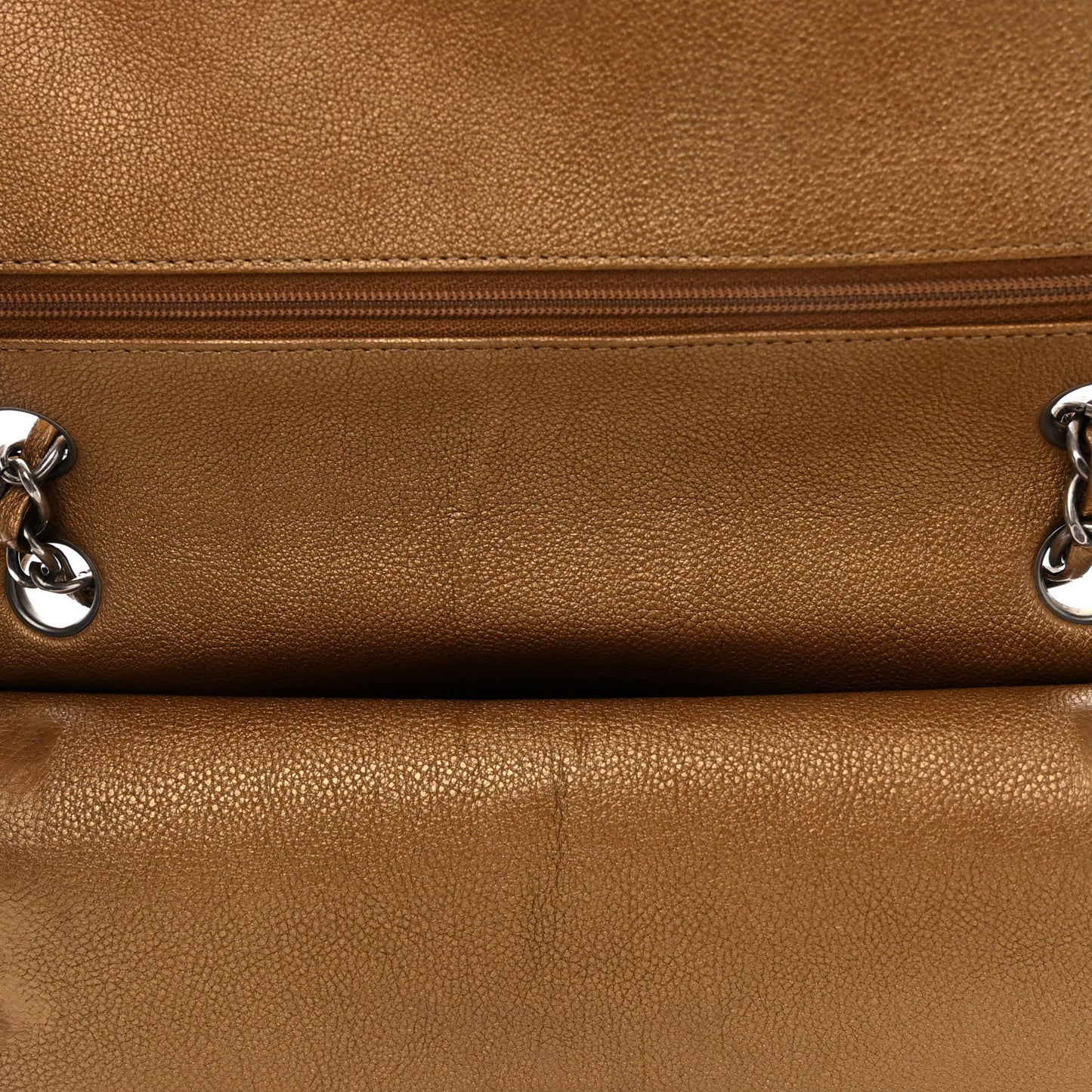 Metallic Caviar Quilted Medium Double Flap Copper