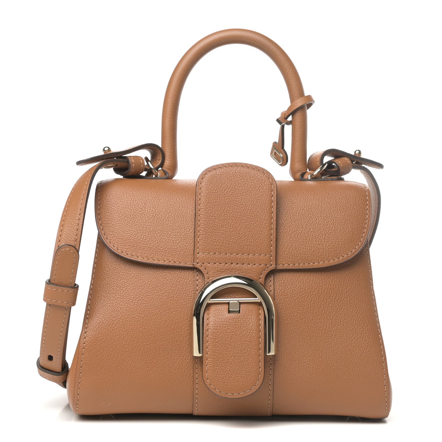 Grained Calfskin Mini Brillant Satchel Natural