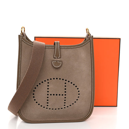 Hermes Veau Grizzly Taurillon Clemence Evelyne TPM Gris Caillou Etoupe 11 of 11