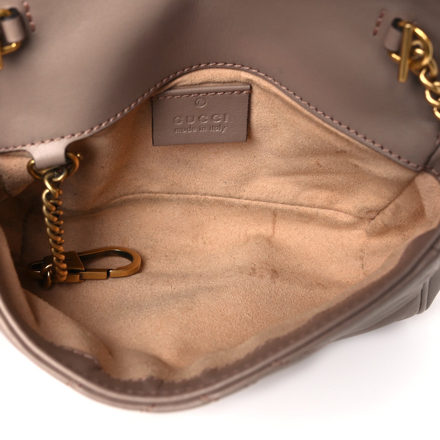 Gucci Calfskin Matelasse Super Mini GG Marmont Shoulder Bag Porcelain Rose 5 of 12