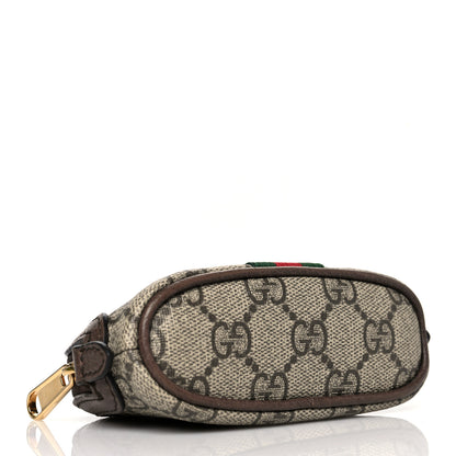Gucci GG Supreme Monogram Web Ophidia Dome Key Pouch Beige New Acero 4 of 10