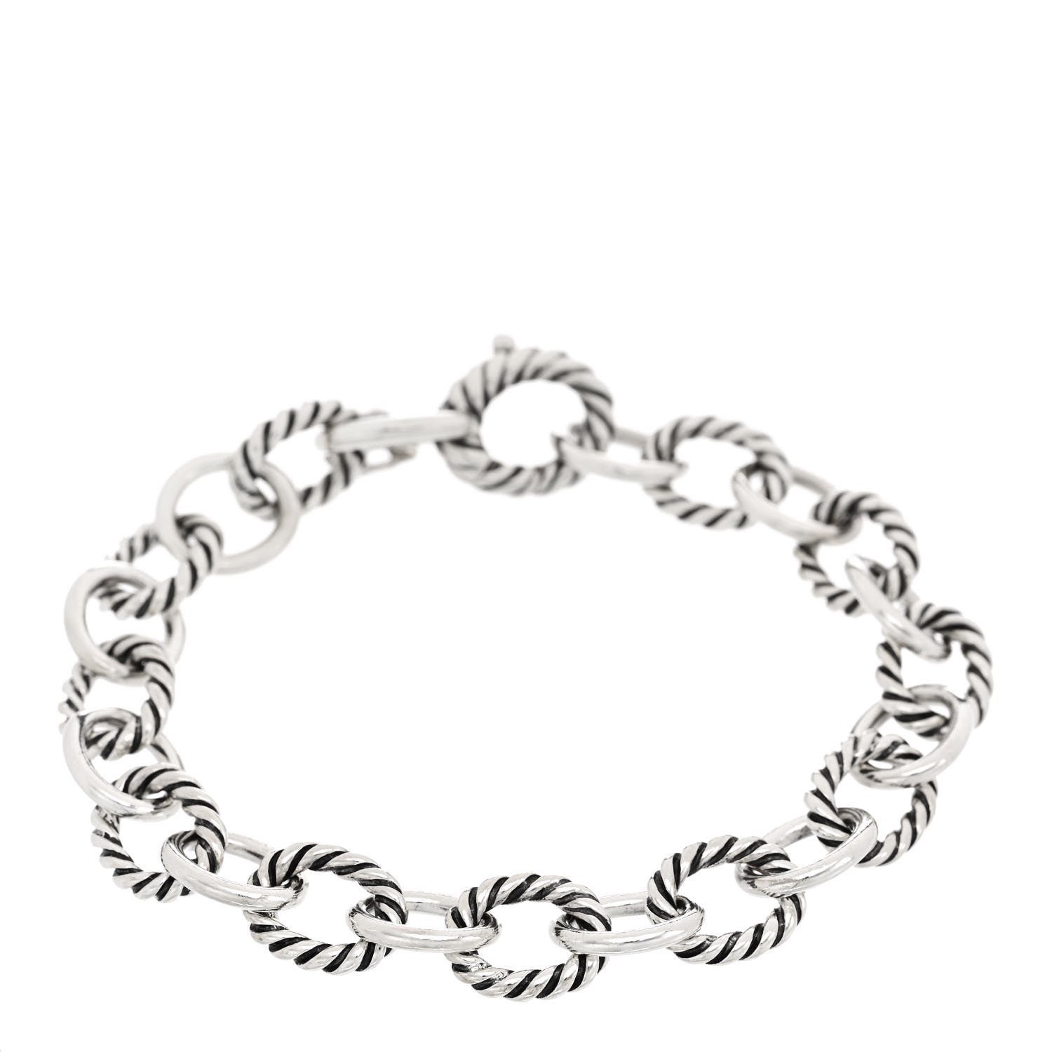 David Yurman Sterling Silver 10mm Medium Oval Link Bracelet 1 of 3