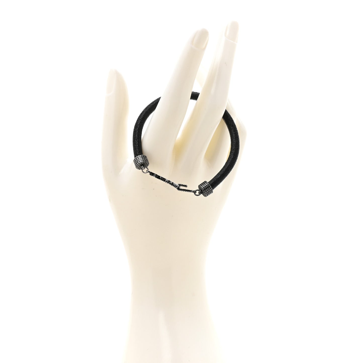 Crinkled Calfskin Opyum Bracelet Black