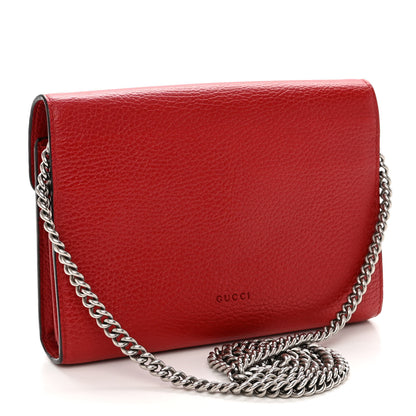 Gucci Calfskin Mini Dionysus Chain Wallet Hibiscus Red 3 of 11