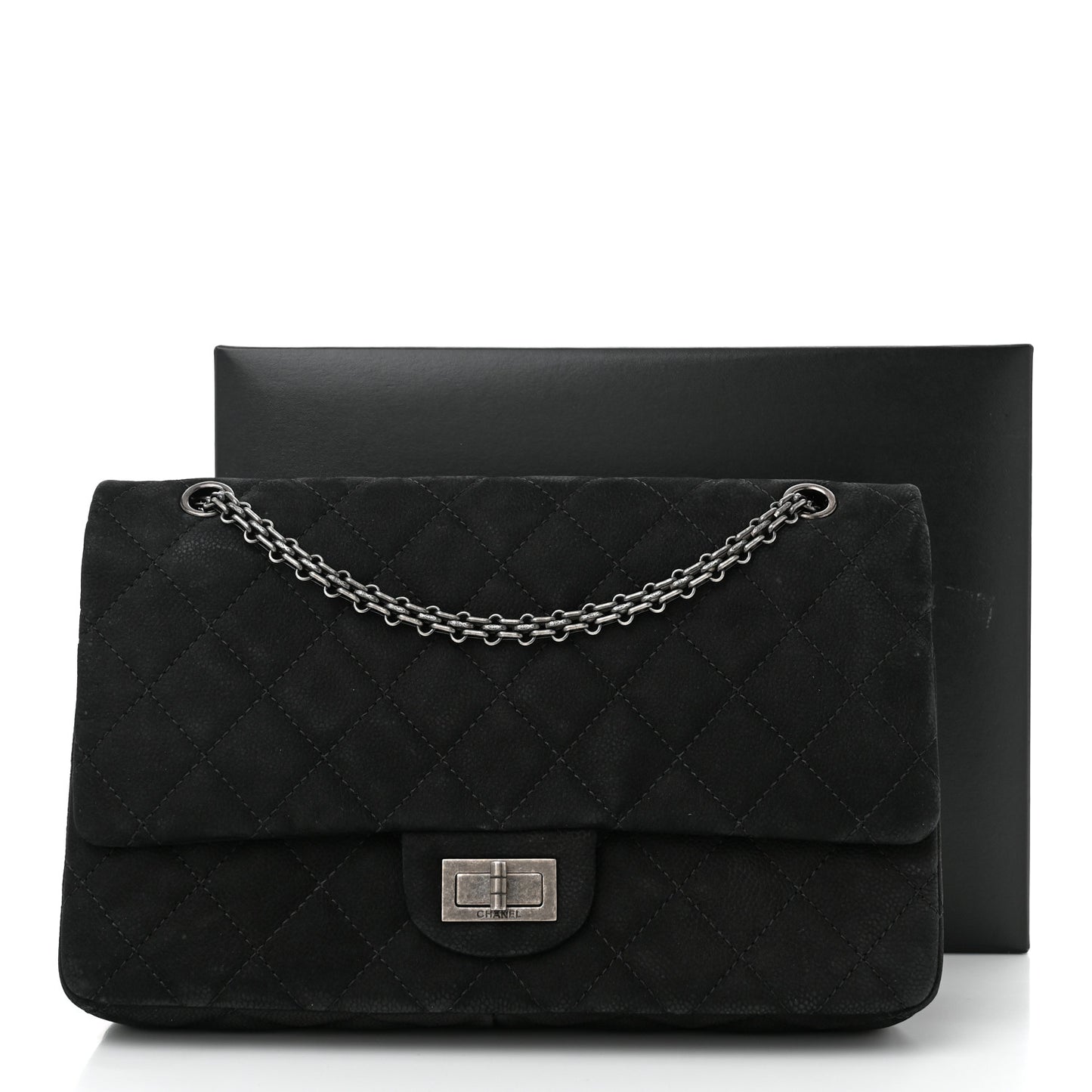 Iridescent Caviar Quilted 2.55 Reissue 227 Flap Black