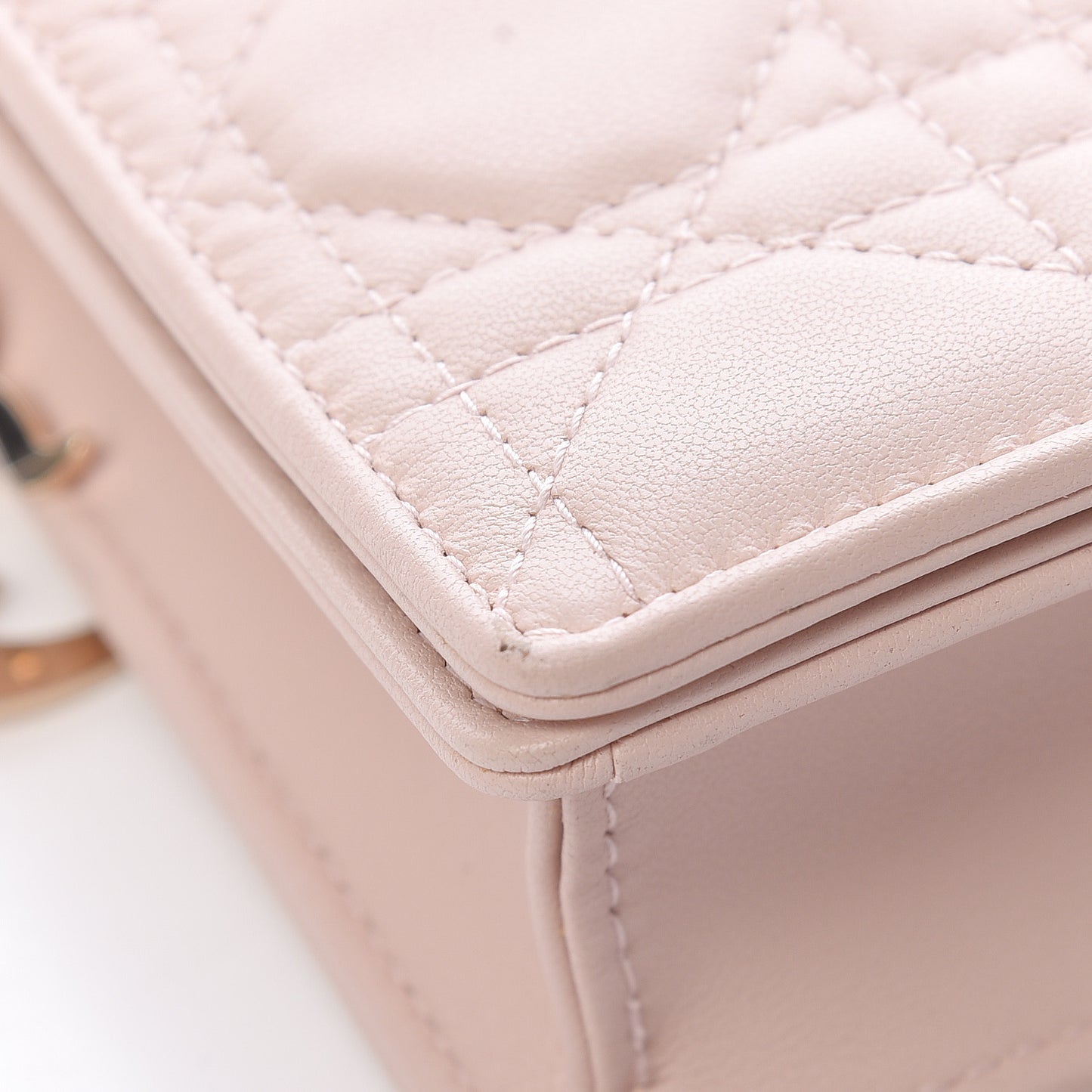 Lambskin Cannage Lady Dior Convertible Clutch Pink