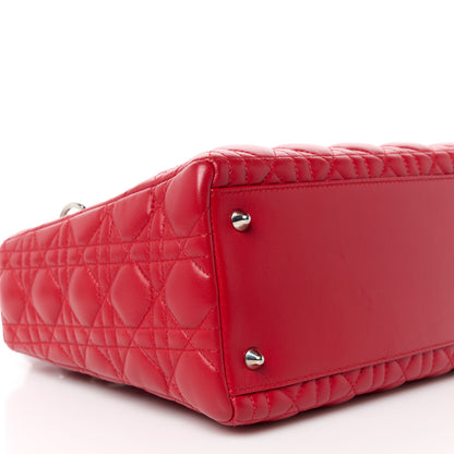Christian Dior Lambskin Cannage Medium Lady Dior Red 9 of 10