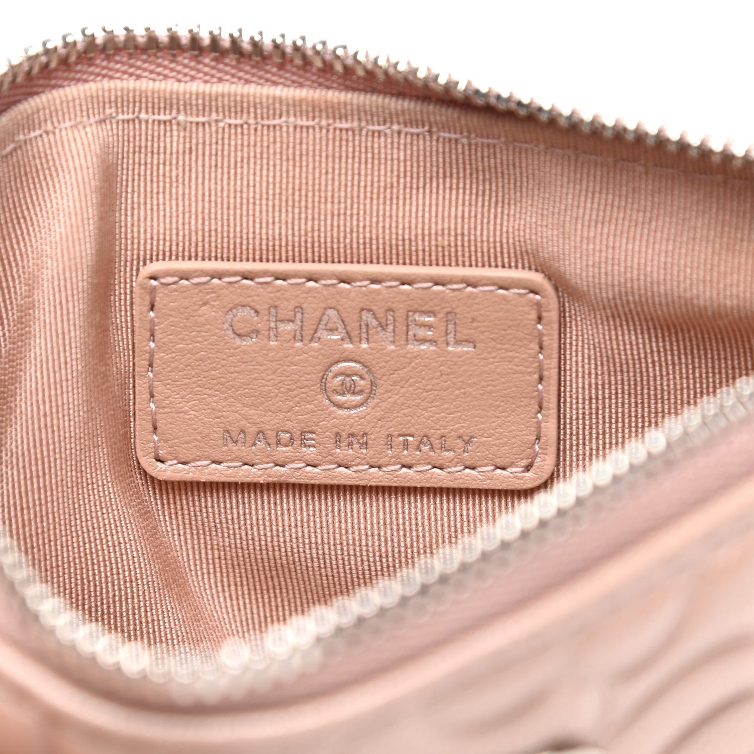 Chanel Goatskin Camellia Embossed Cosmetic Pouch Light Pink 6 of 8