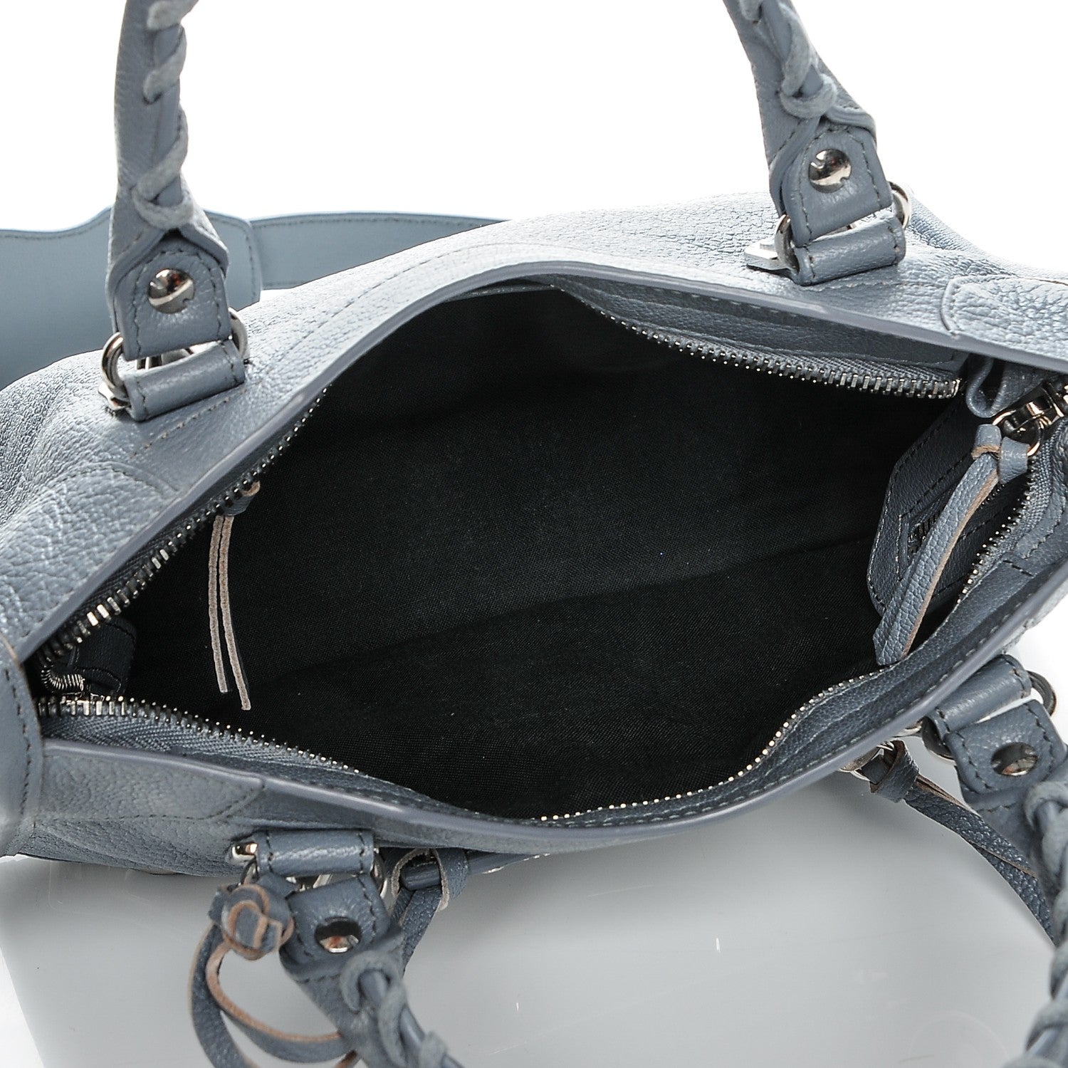 Balenciaga Chevre Silver Metallic Edge Hardware Mini City Bleu Acier 5 of 7