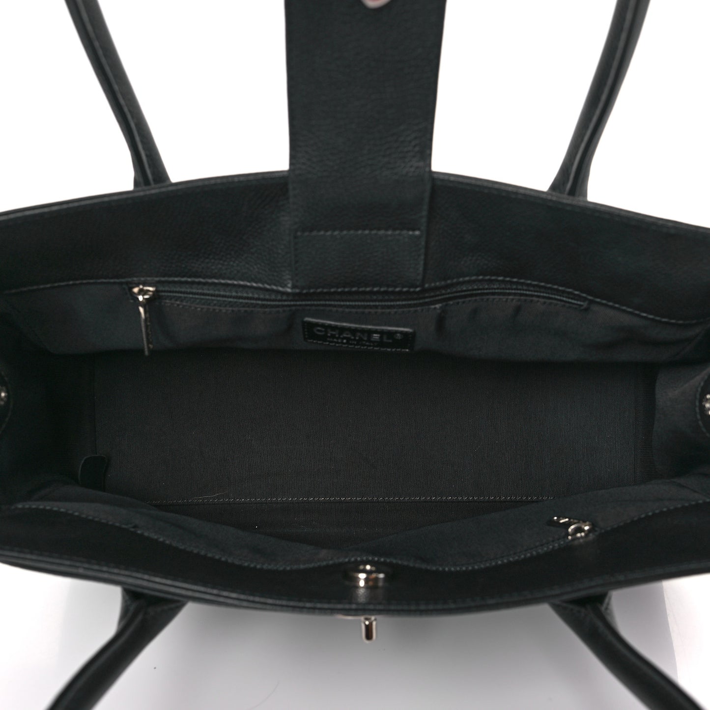 Calfskin Small Cerf Executive Shopper Tote Black