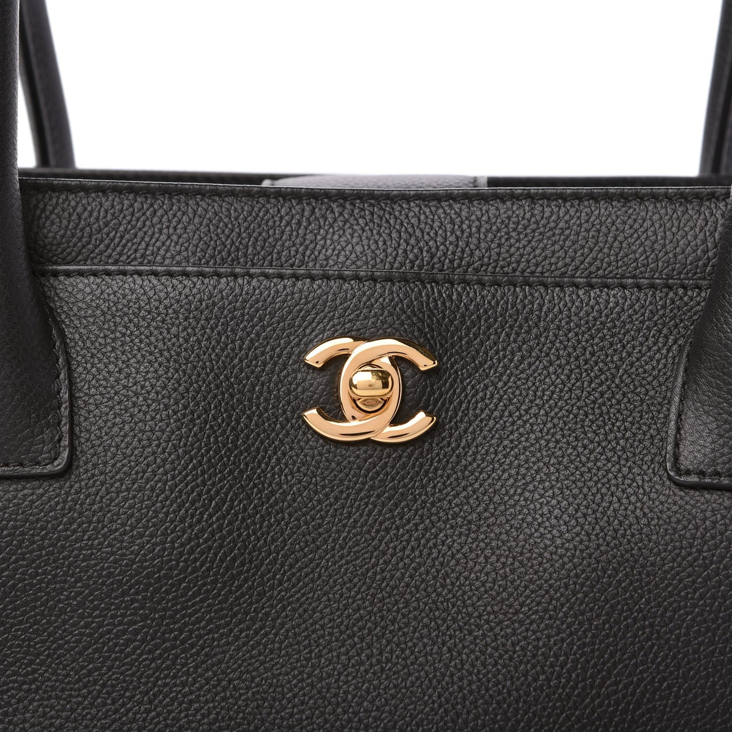 Calfskin Small Cerf Executive Shopper Tote Black