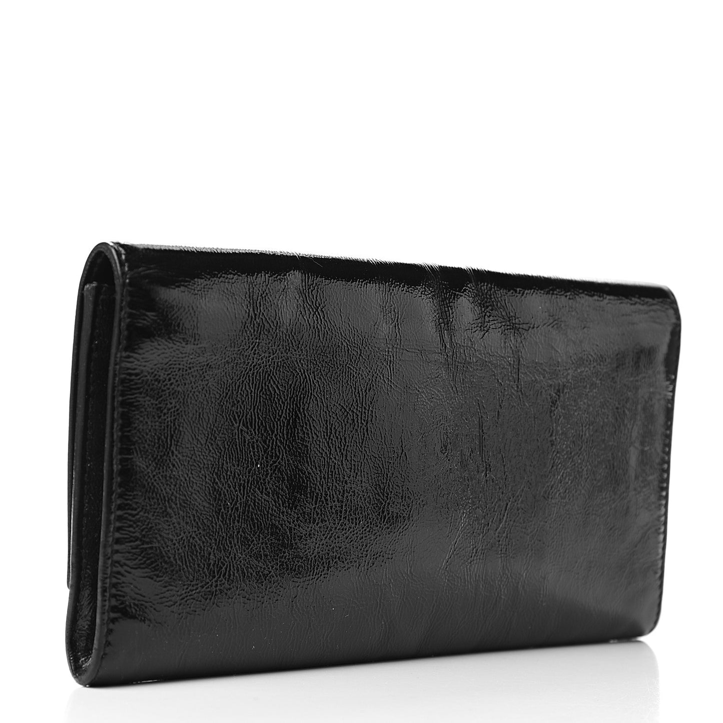 Textured Patent Monogram Small Belle De Jour Clutch Black
