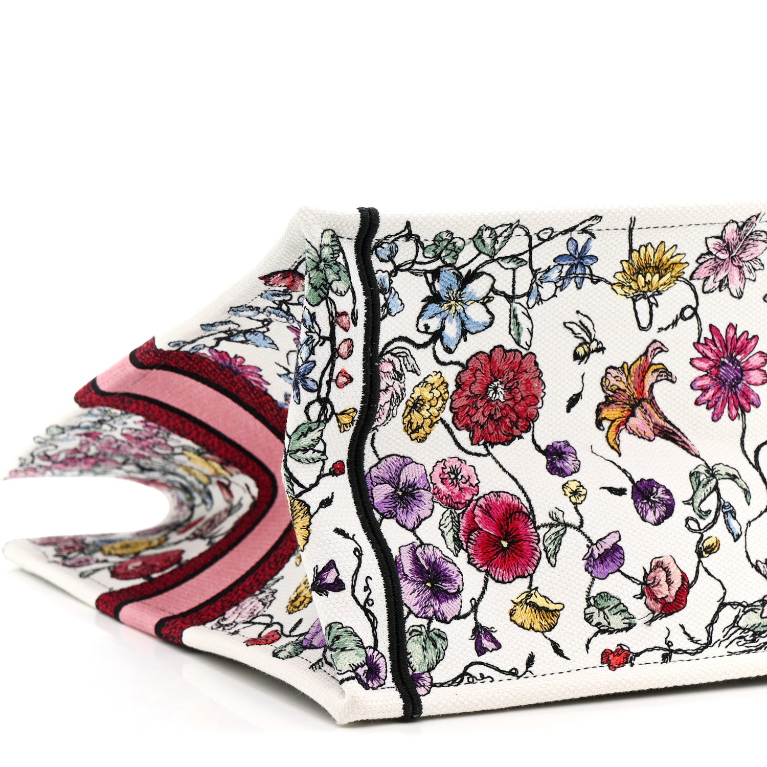 Christian Dior Canvas Embroidered Large Florilegio Book Tote White Multicolor 9 of 13