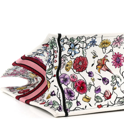 Christian Dior Canvas Embroidered Large Florilegio Book Tote White Multicolor 9 of 13