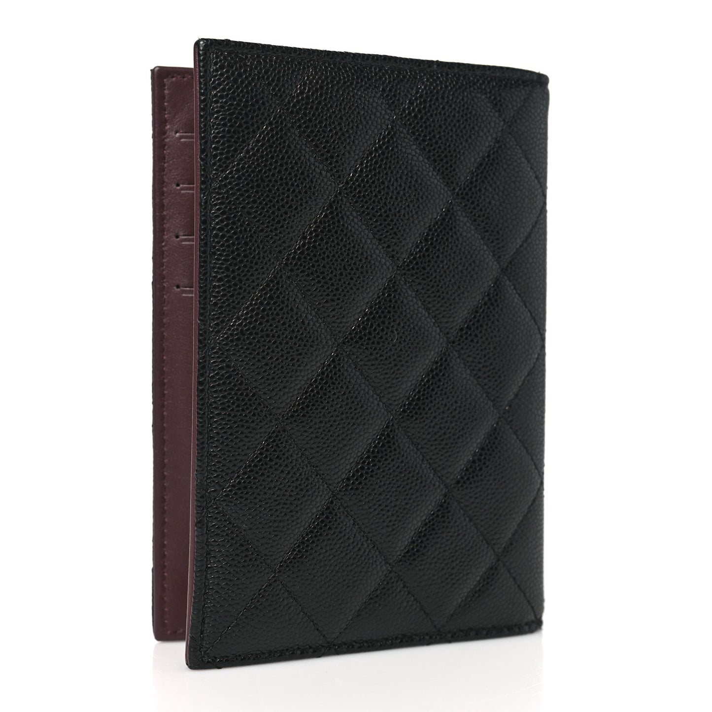 Caviar Quilted Passport Holder Black