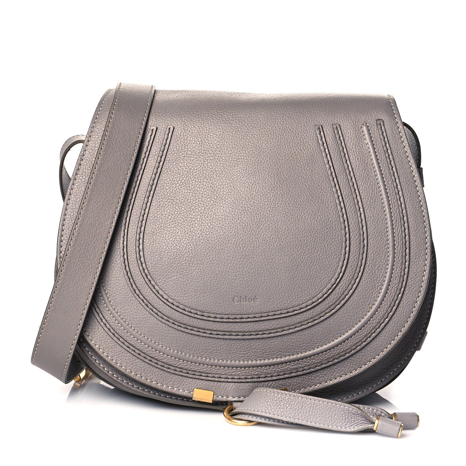 Chloe Calfskin Medium Marcie Round Crossbody Bag Cashmere Grey 1 of 11