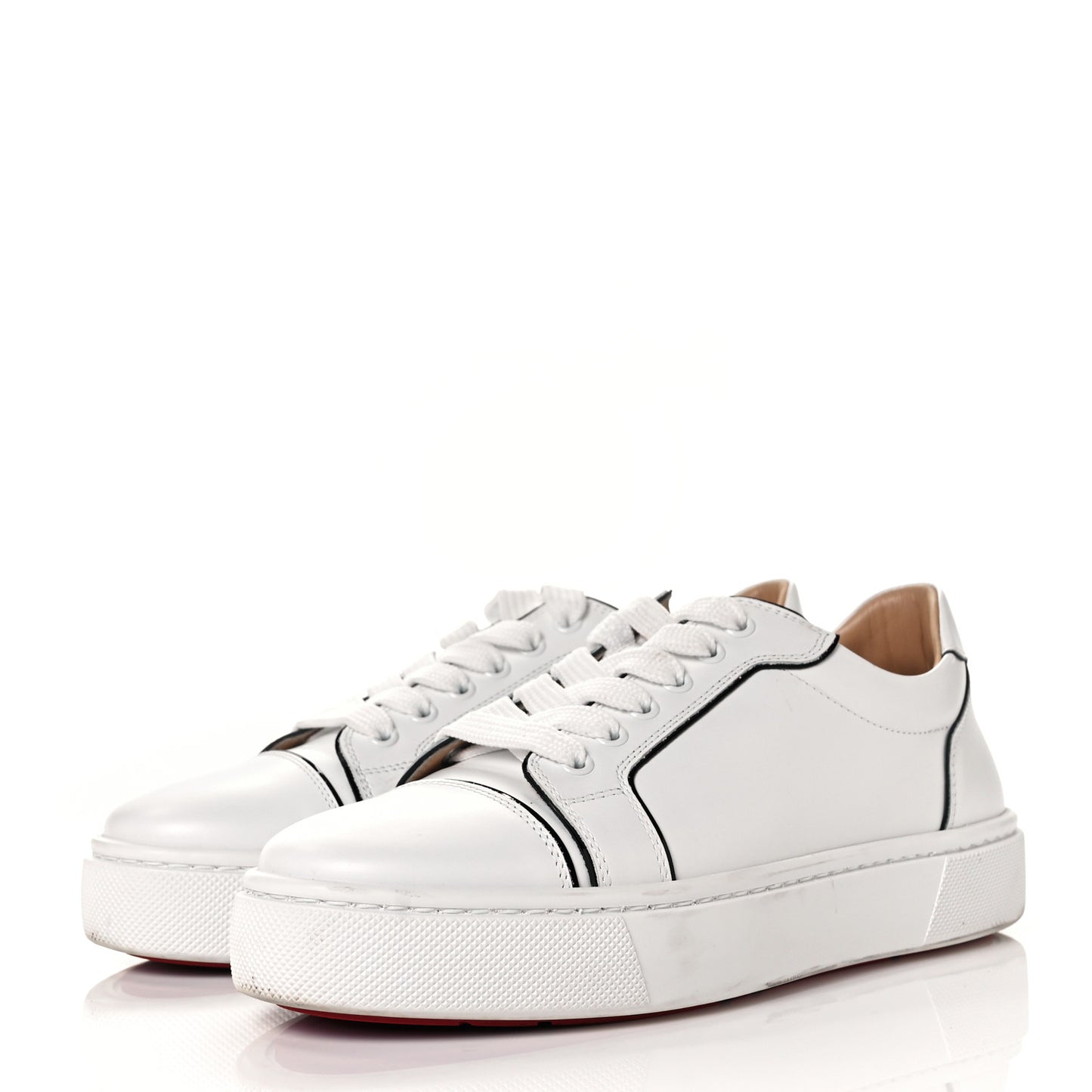 Calfskin Patent Vieirissima Flat Sneakers 38.5 White Black