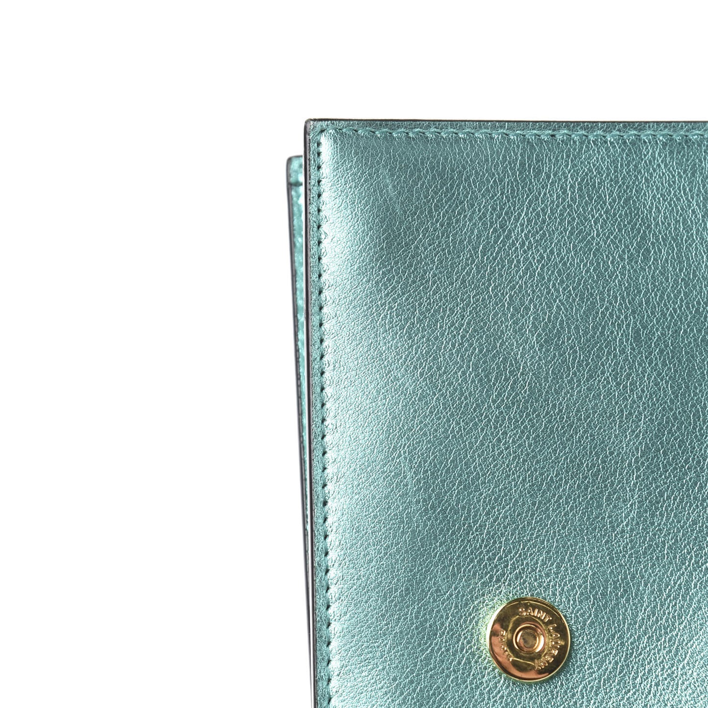 Laminated Calfskin Classic Monogram Kate Tassel Chain Wallet Green