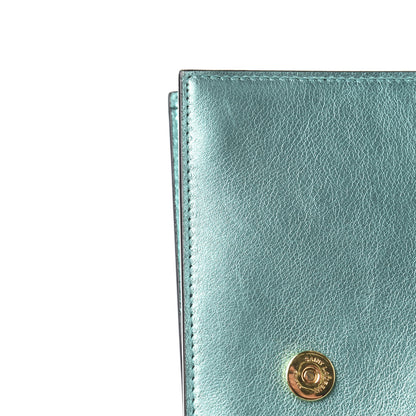 Saint Laurent Laminated Calfskin Classic Monogram Kate Tassel Chain Wallet Green 13 of 15