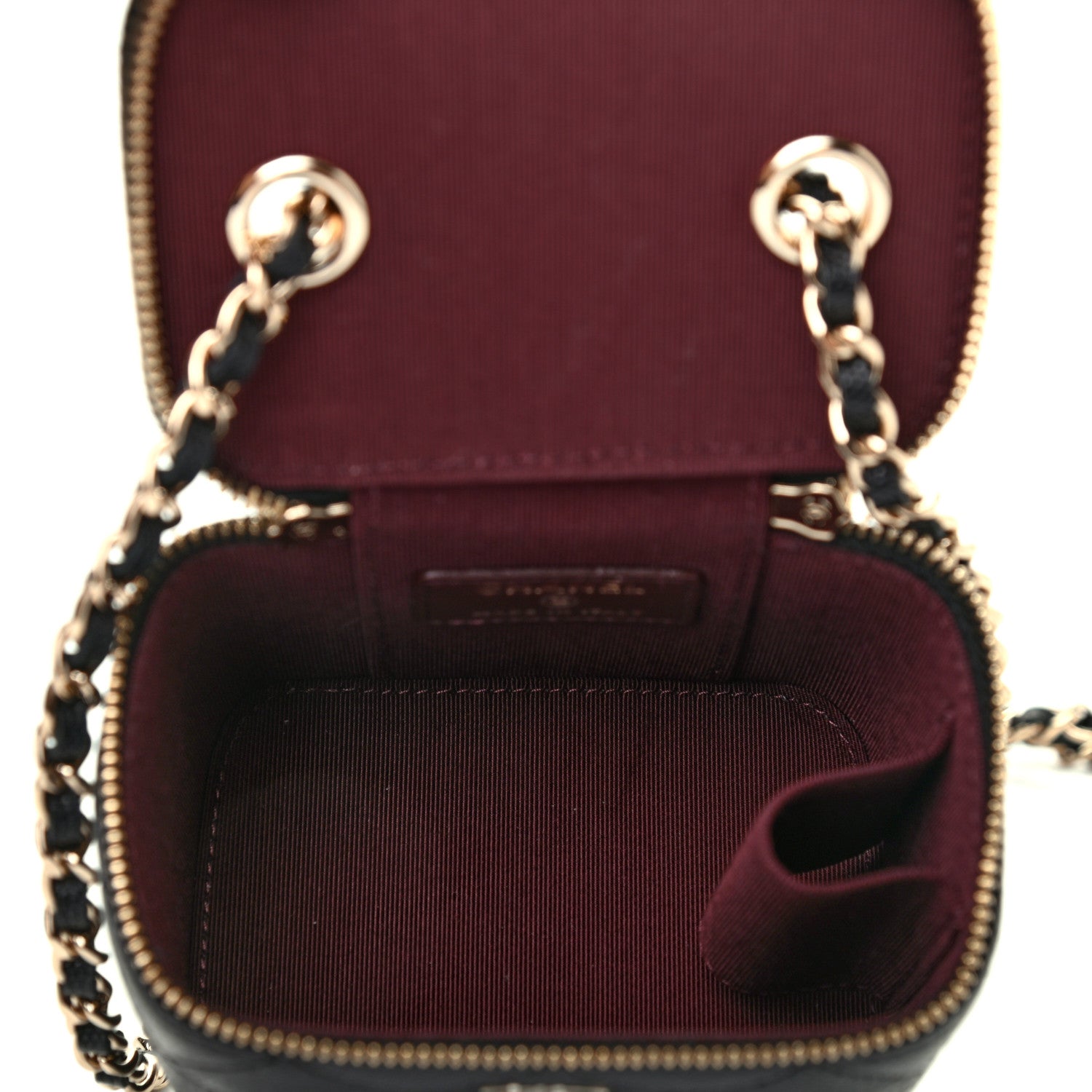 Chanel Caviar Quilted Mini Vanity Case With Chain Black 6 of 8