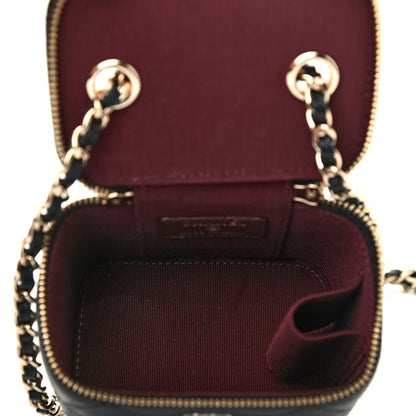Chanel Caviar Quilted Mini Vanity Case With Chain Black 6 of 8