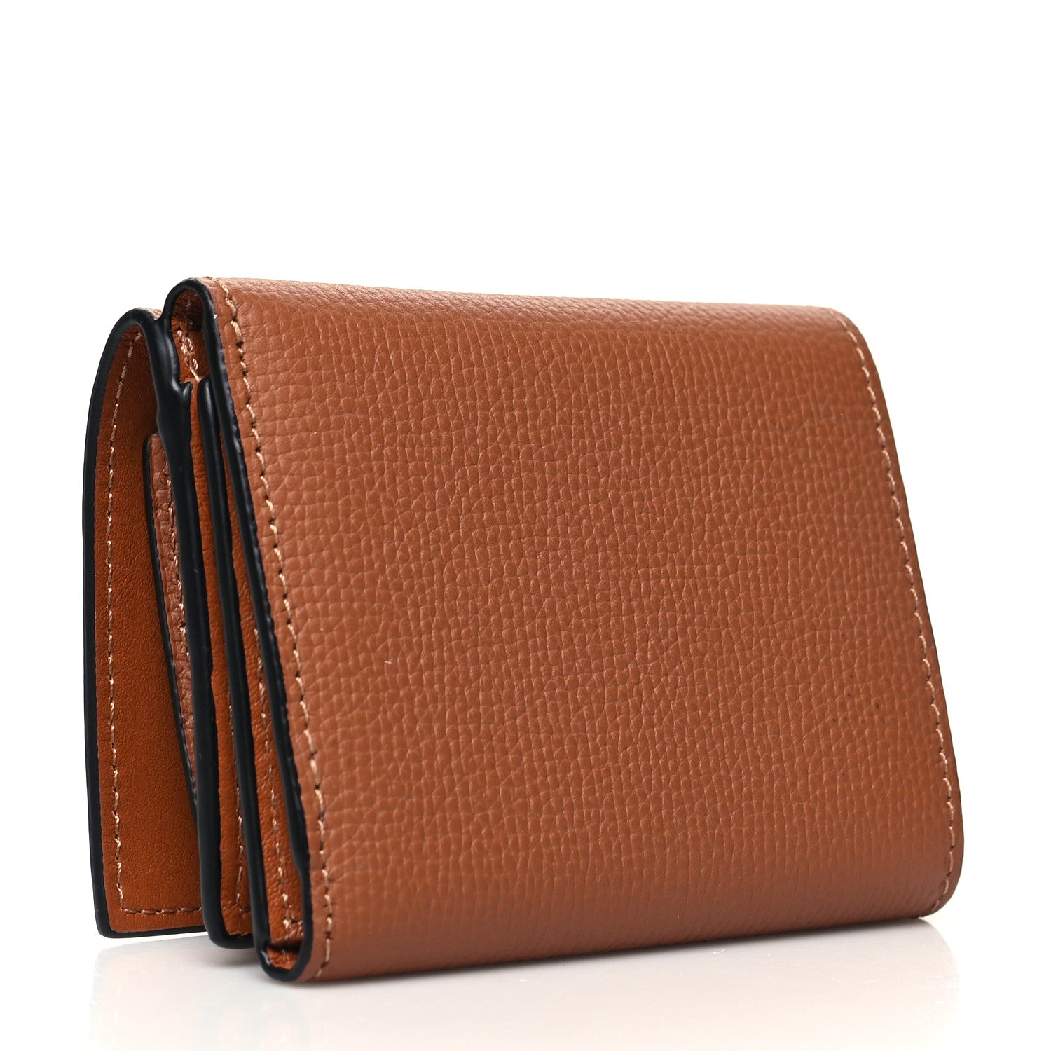Loewe Grained Calfskin Anagram Trifold Wallet Tan 3 of 11