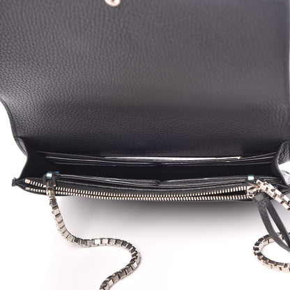 Balenciaga Grained Calfskin Classic Silver Hardware Wallet on Chain Black 5 of 7