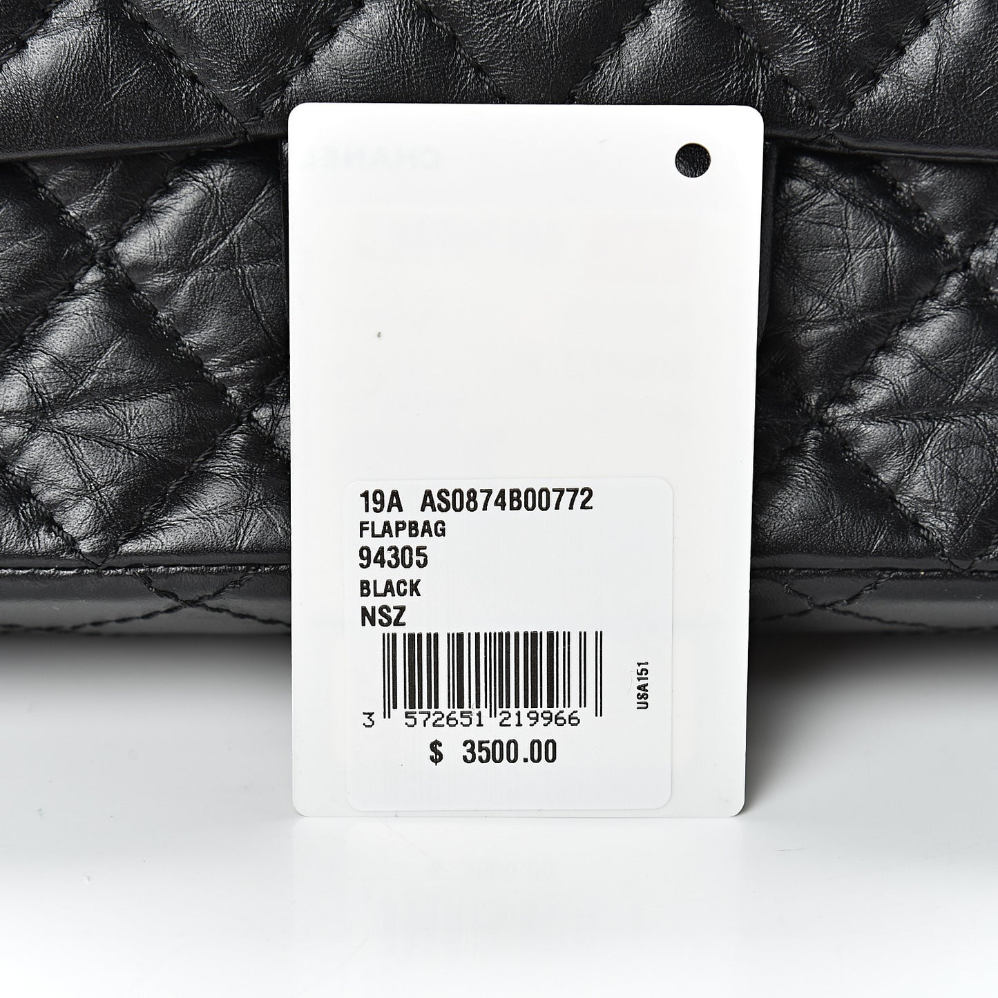 Aged Calfskin Quilted 2.55 Reissue Mini Flap Black