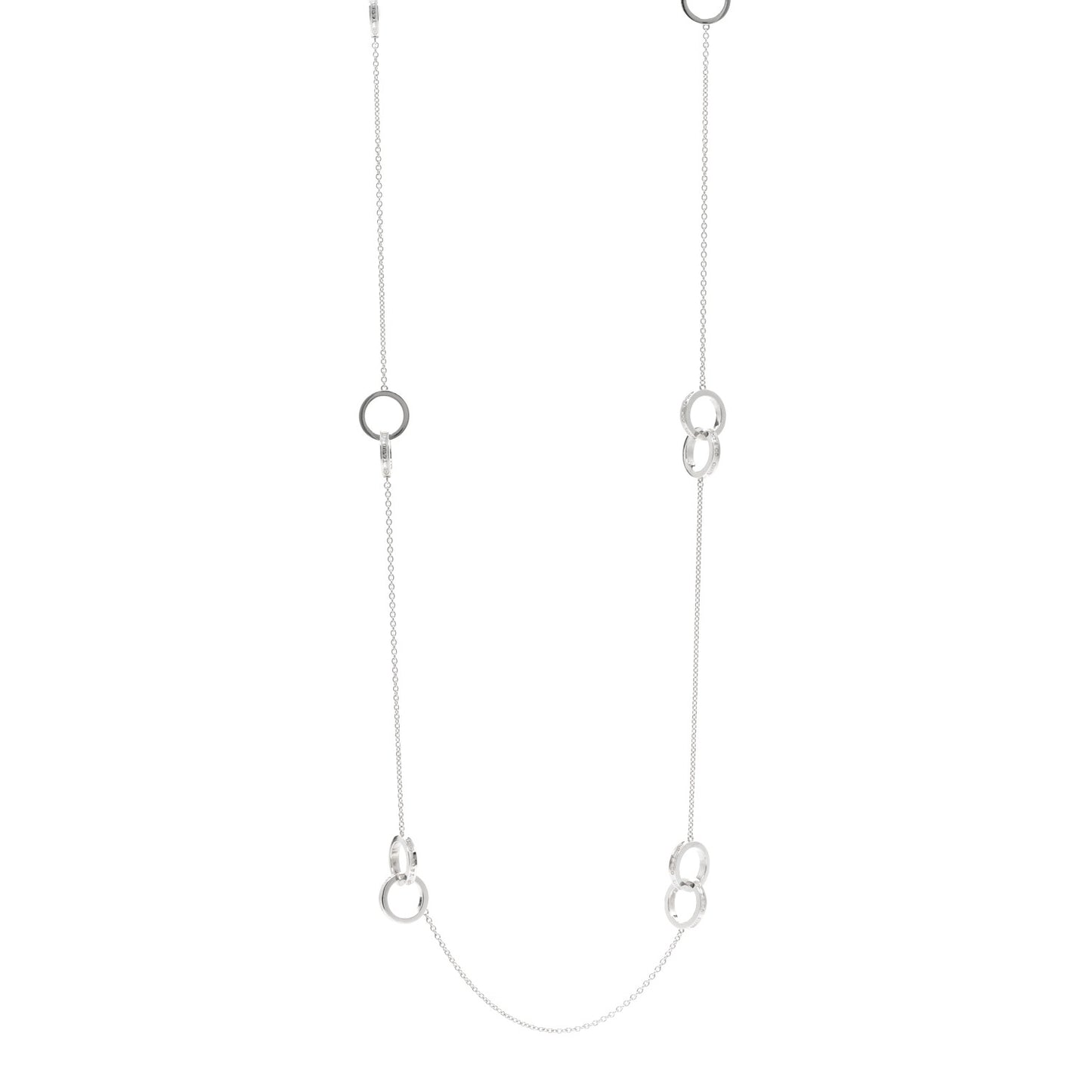 Sterling Silver 1837 Interlocking Circles Station Long Necklace