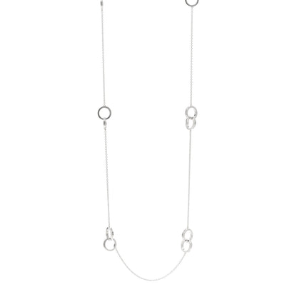 Tiffany Sterling Silver 1837 Interlocking Circles Station Long Necklace 1 of 4