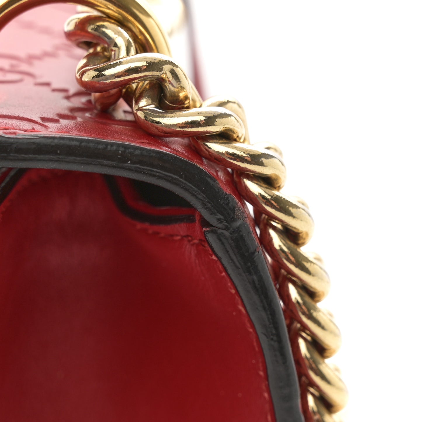 Guccissima Small Padlock Shoulder Bag Hibiscus Red