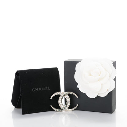 Chanel Baguette Crystal CC Brooch Silver 5 of 5