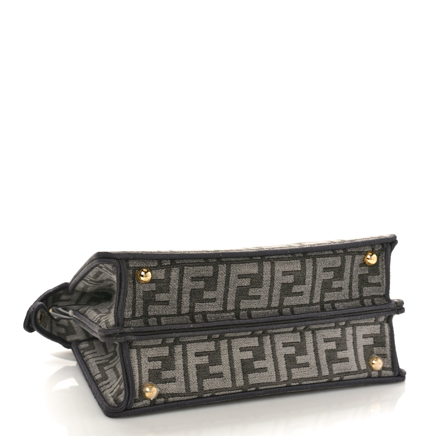 Chenille Vitello Seta FF Small Peekaboo I SEE U Satchel Anthracite Asfalto