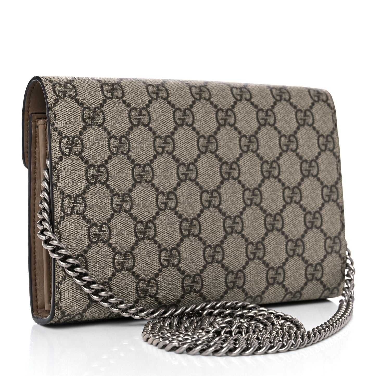 GG Supreme Monogram Mini Dionysus Chain Wallet Beige Taupe