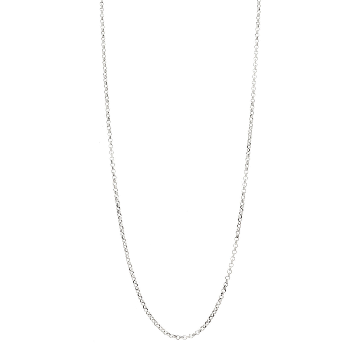 Sterling Silver Roll Chain Necklace 24"