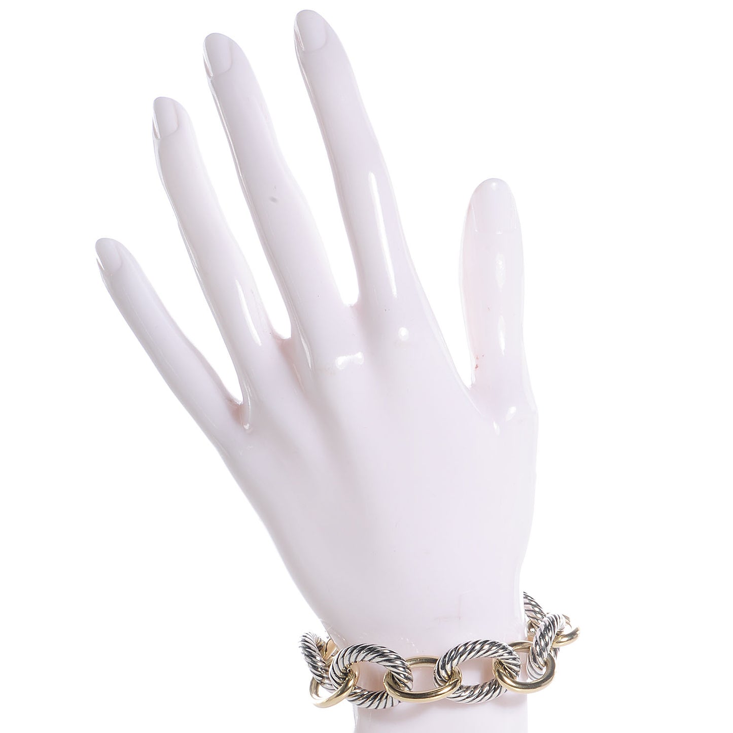 Sterling Silver 18K Yellow Gold 17mm Extra Large Oval Link Bracelet