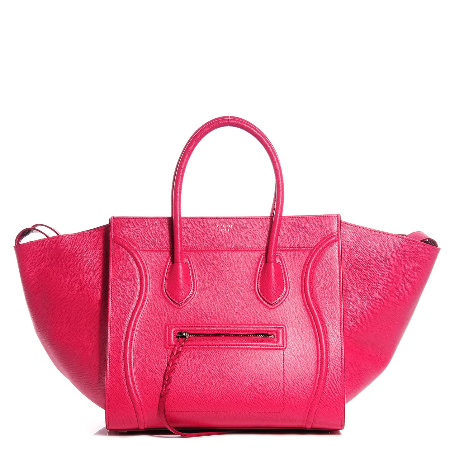 Grained Calfskin Medium Phantom Luggage Fuchsia