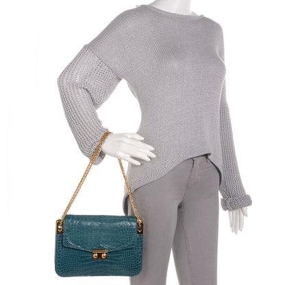 Louis Vuitton Alligator Shoulder Bag Blue Special Order 2 of 7