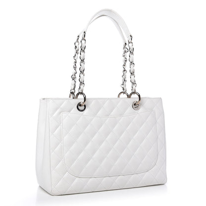 Chanel Caviar Quilted Grand Shopping Tote GST White 3 of 9