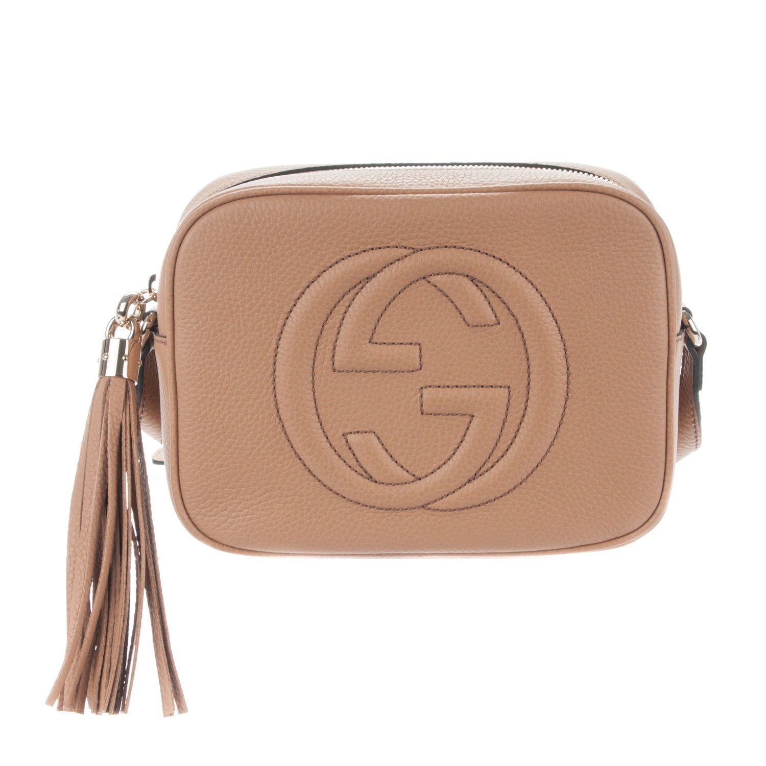 Gucci Pebbled Calfskin Small Soho Disco Bag Camelia 1 of 7