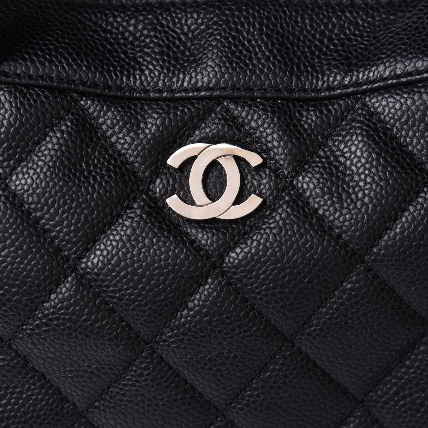 Caviar Quilted Bowler Black