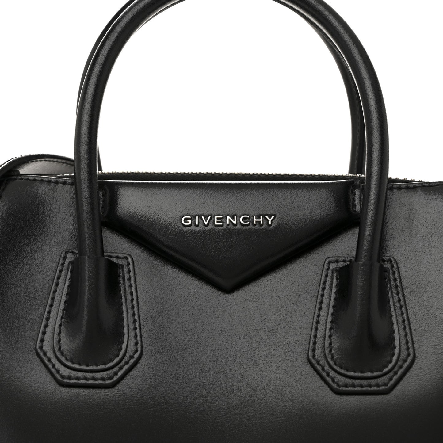 Shiny Lord Calfskin Small Antigona Black