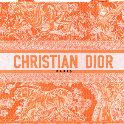 Christian Dior Canvas Embroidered Medium Dioriviera Toile De Jouy Book Tote Orange 10 of 12