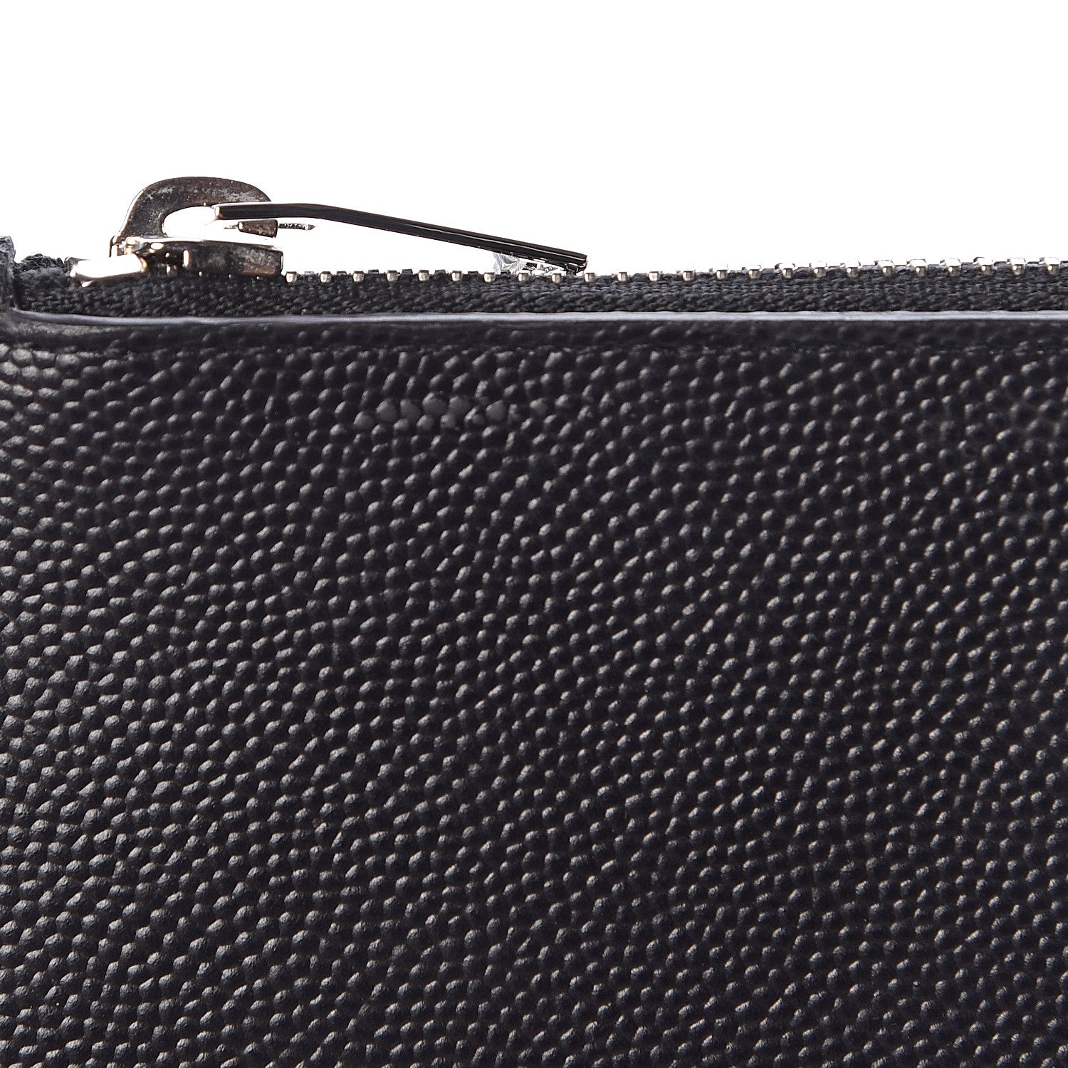 Saint Laurent Grained Calfskin 5 Fragments Zip Pouch Card Holder Black 13 of 14
