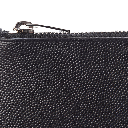 Saint Laurent Grained Calfskin 5 Fragments Zip Pouch Card Holder Black 13 of 14