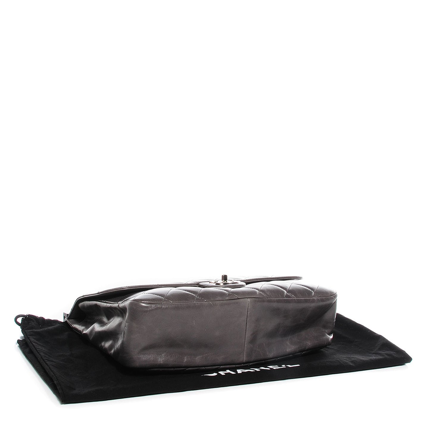 Glazed Calfskin Quilted Small CC Delivery Tote Grey