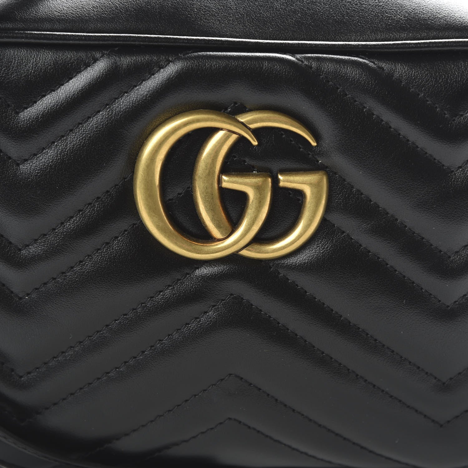 Gucci Calfskin Matelasse Small GG Marmont Chain Shoulder Bag Black 9 of 9